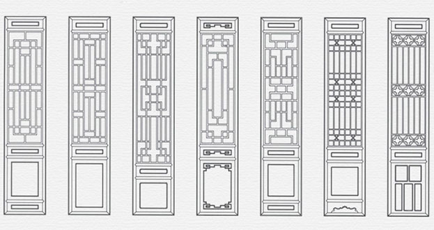 黄流镇常用中式仿古花窗图案隔断设计图